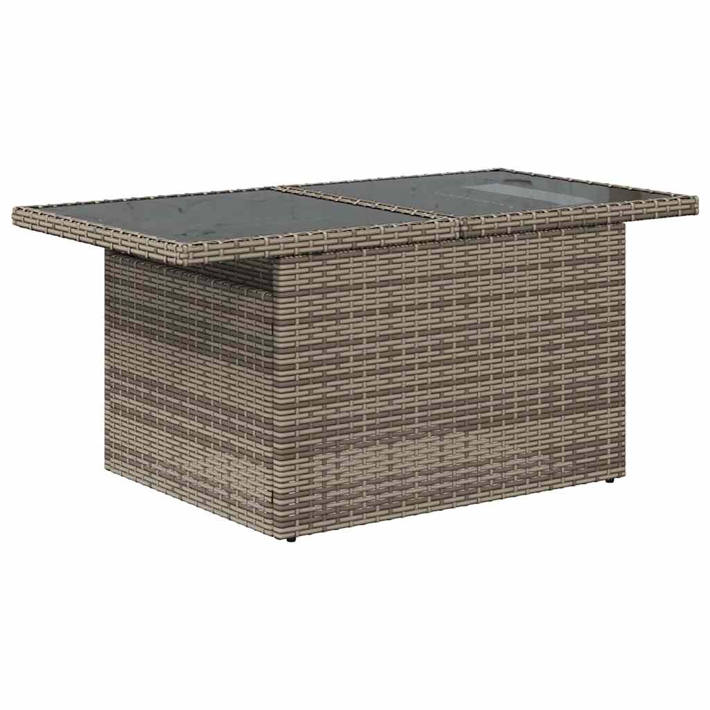 vidaXL Tuinbank Set met opslag 7 pcs Bruin en Rood Poly rattan