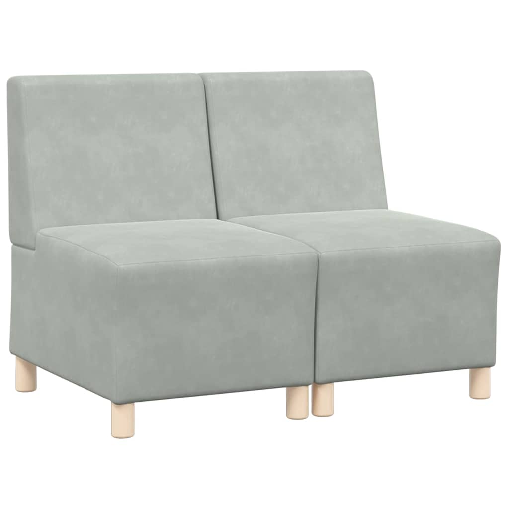 vidaXL Modulaire Sofa Eenheid Armless 2 pcs Lichtgrijs 55 x 74 x 82 cm