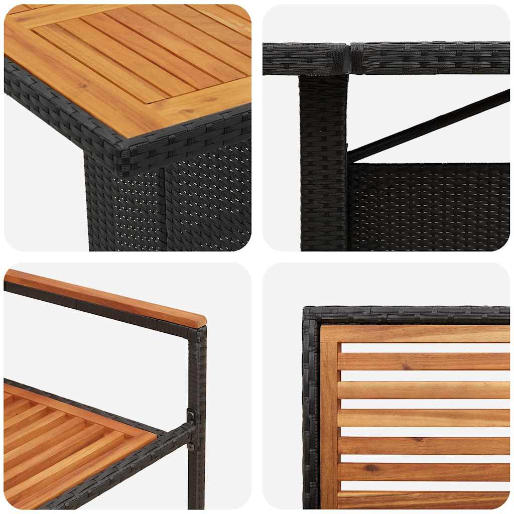 vidaXL Garden Dining Set 9 pcs Black and Brown poly rattan