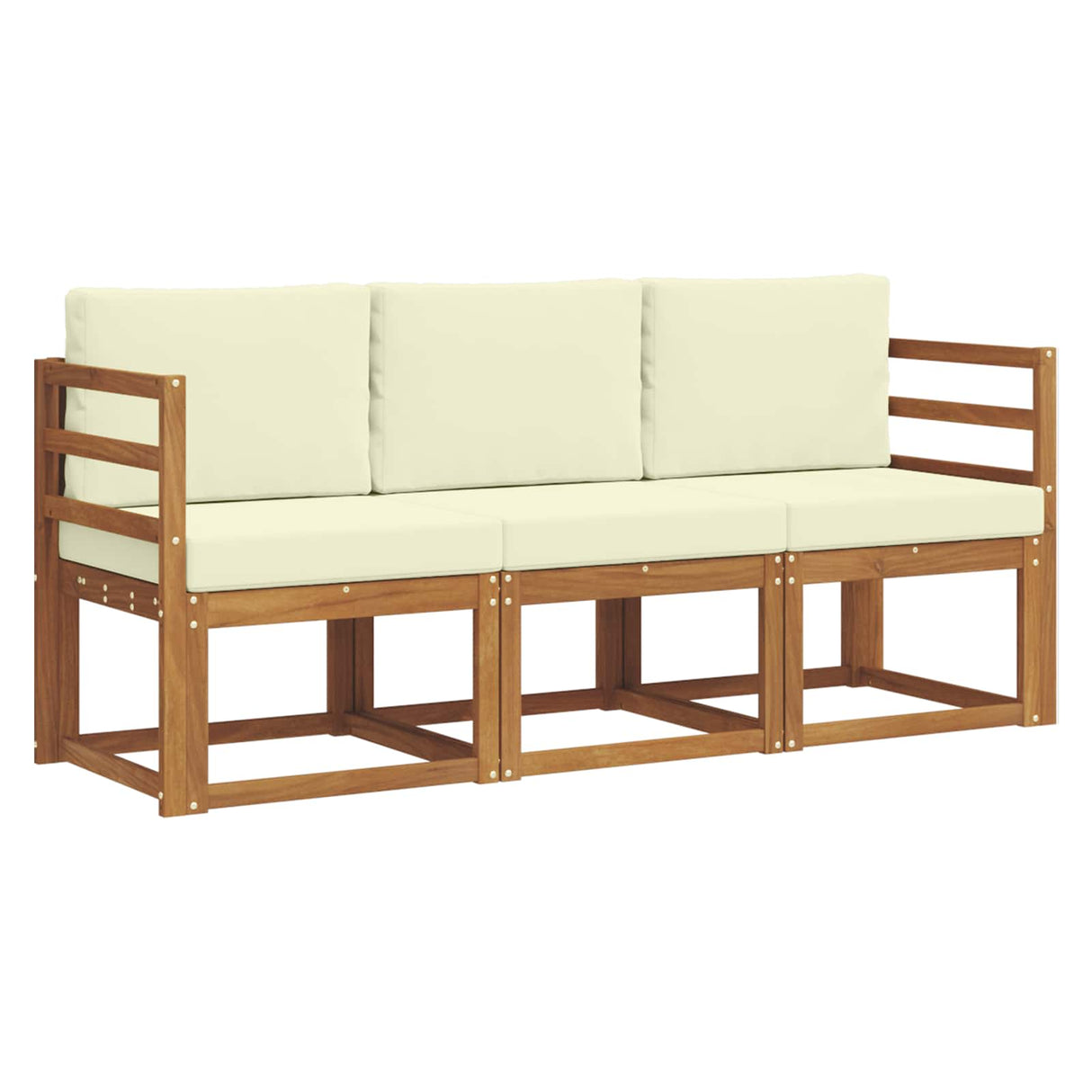 vidaXL Ensemble de canapés de jardin 3 pcs Bois d'acacia massif Naturel