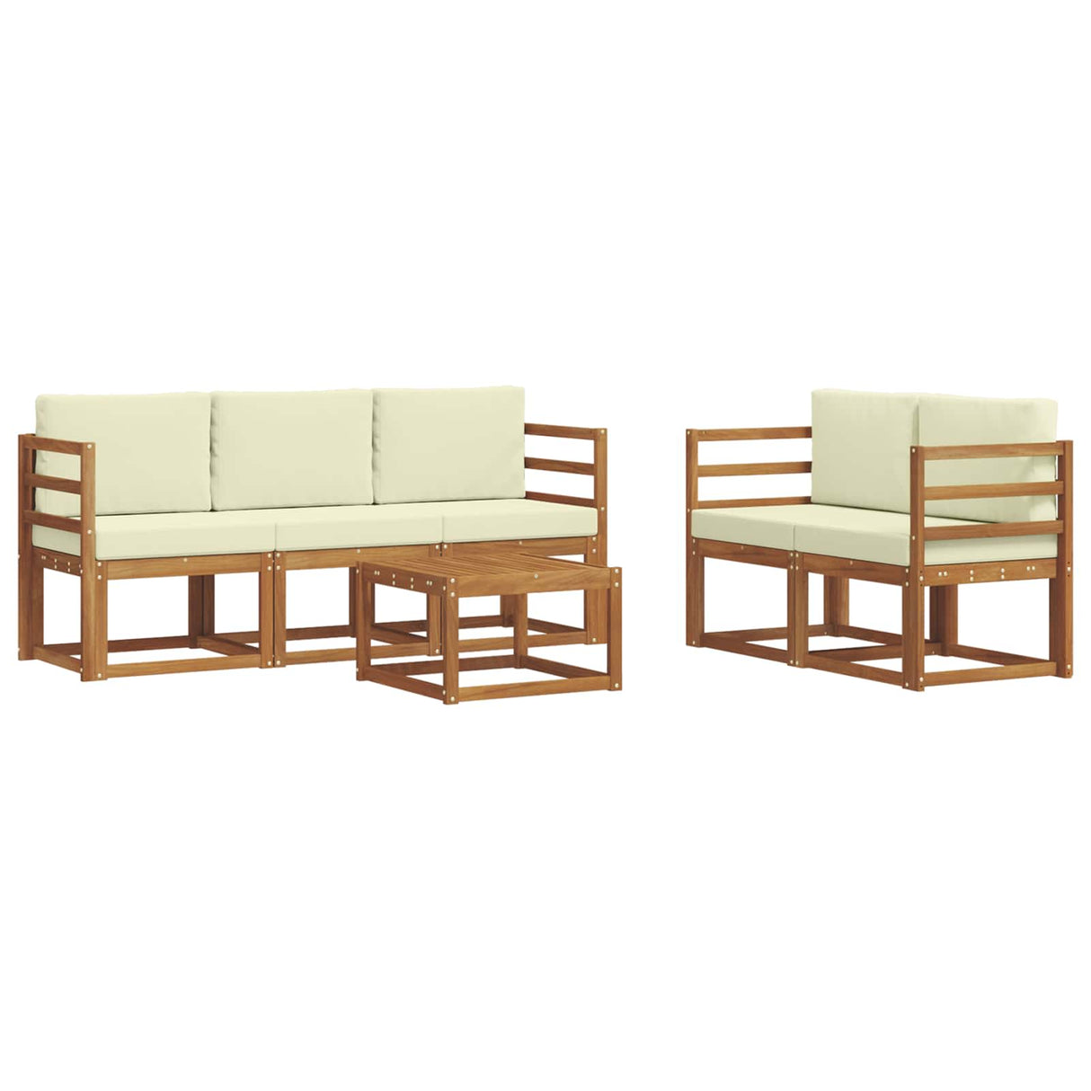 vidaXL Outdoor Sofa Set 6 pcs Natural Solid Acacia Wood