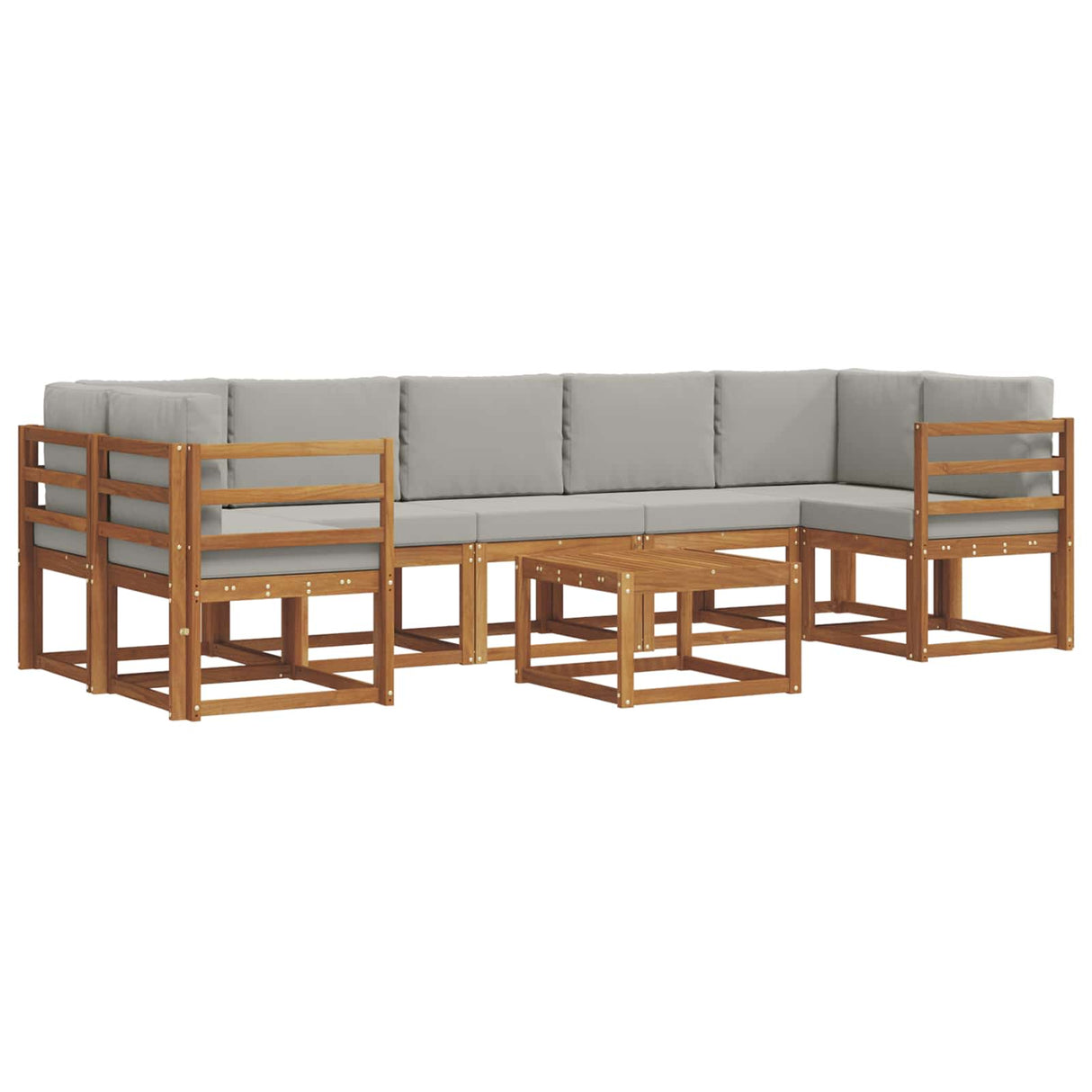 vidaXL Buiten bank set met kussen 8 pcs Natuurlijk en Crème