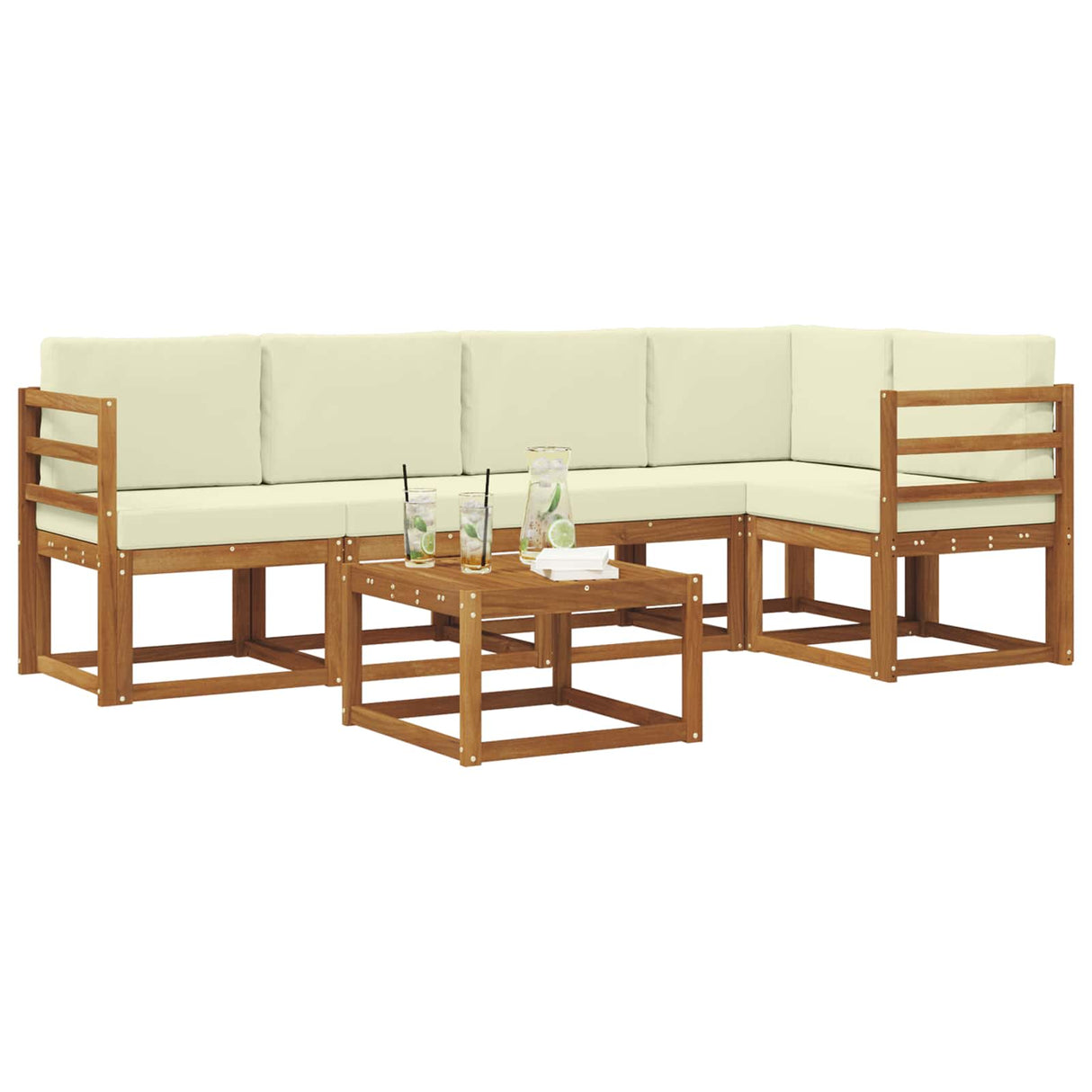 vidaXL Bankstel 6 pcs Naturel Massief Acacia Hout