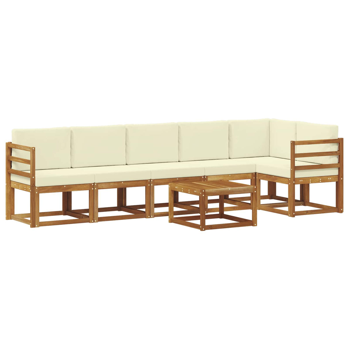 vidaXL Outdoor Sofa Set 7 pcs Natural Solid Acacia Wood