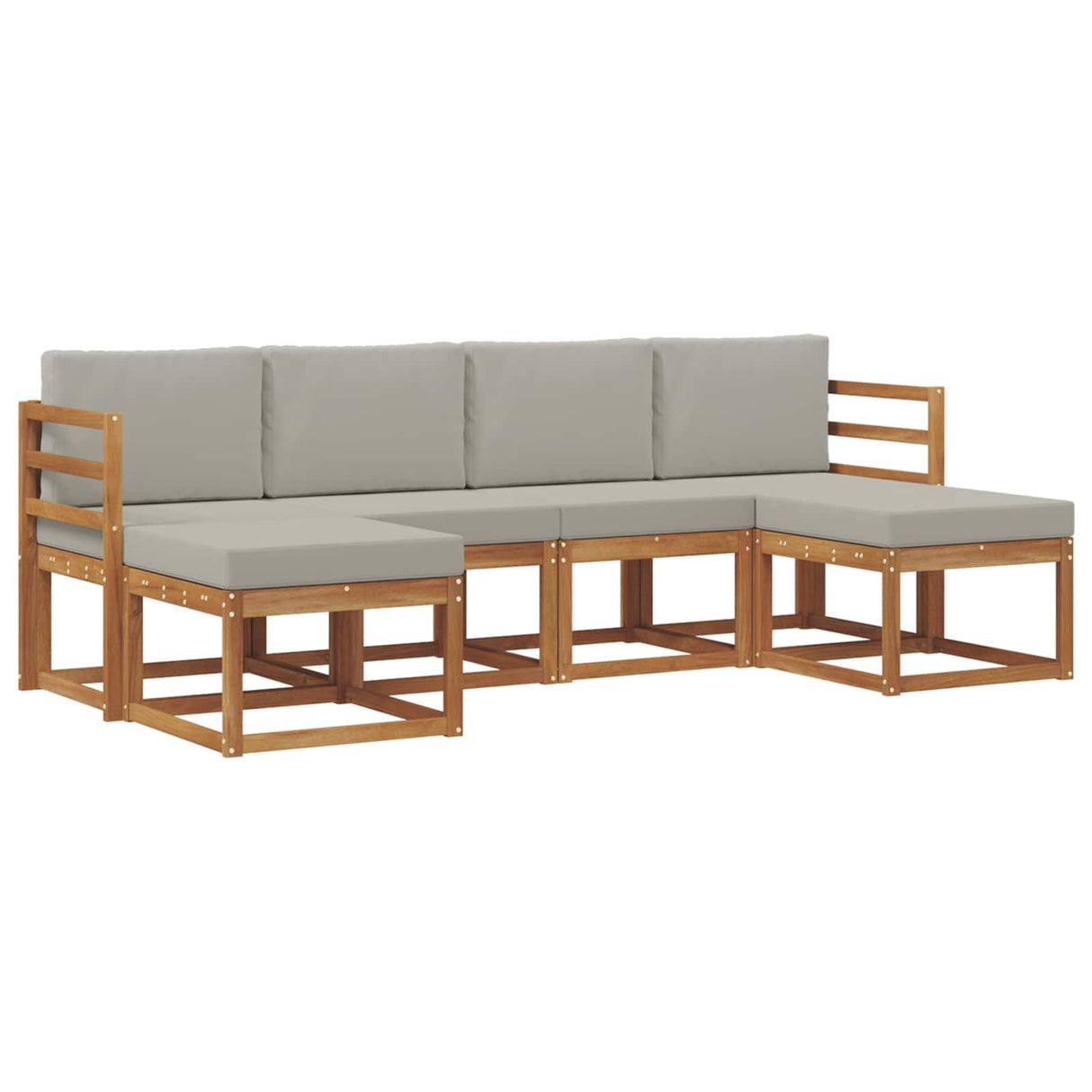 vidaXL Outdoor Sofa Set 6 pcs Natural Solid Acacia Wood