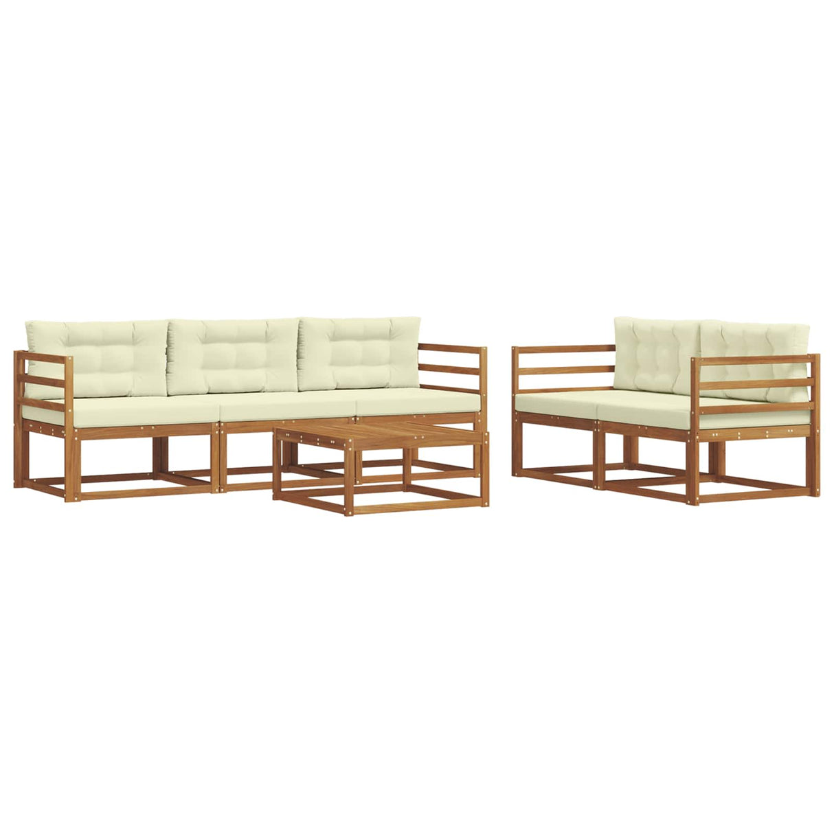 vidaXL Buiten bank set 6 pcs Naturel Massief Acacia Hout
