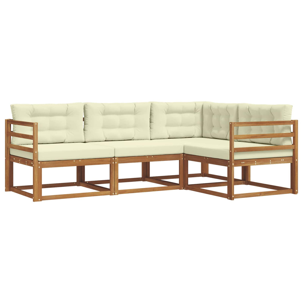 vidaXL Outdoor Sofa Set 4 pcs Natural Solid Acacia Wood