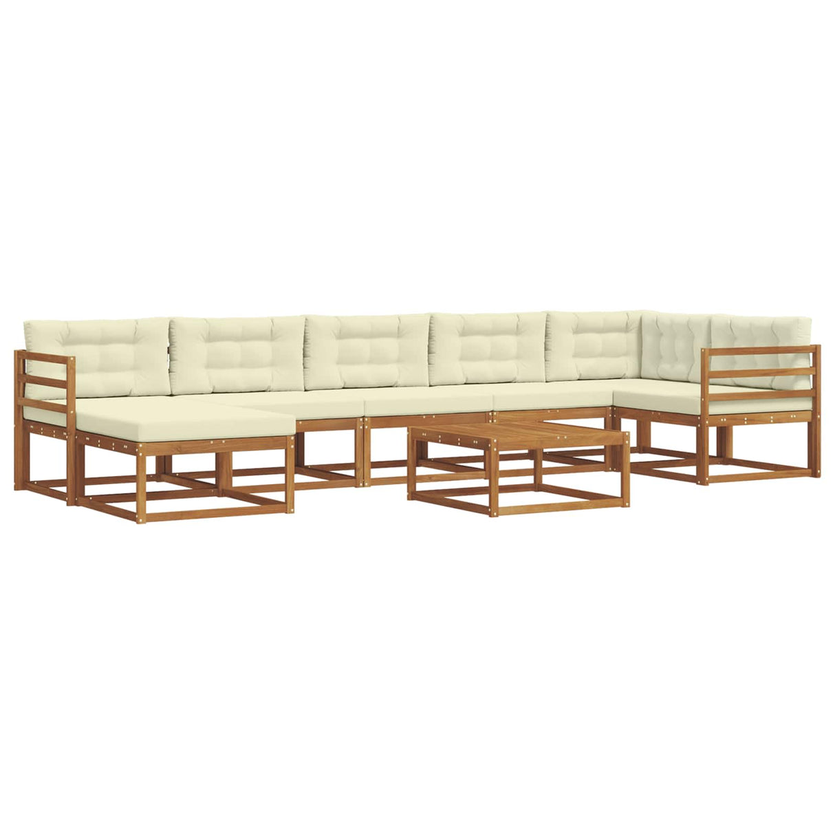 vidaXL Buiten bank set 8 pcs Naturel Massief Acacia Hout