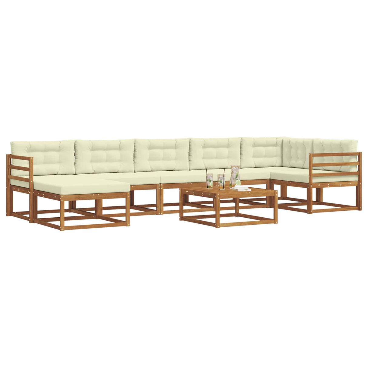 vidaXL Buiten bank set 8 pcs Naturel Massief Acacia Hout