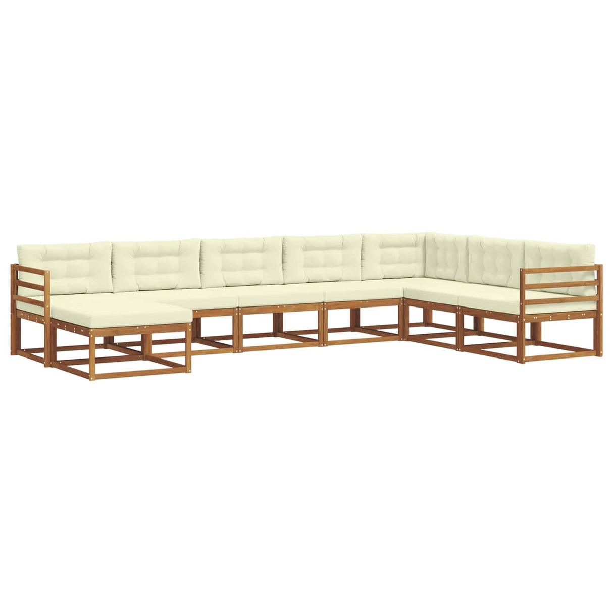 vidaXL Outdoor lounge set 8 pcs Natural Solid Acacia Wood