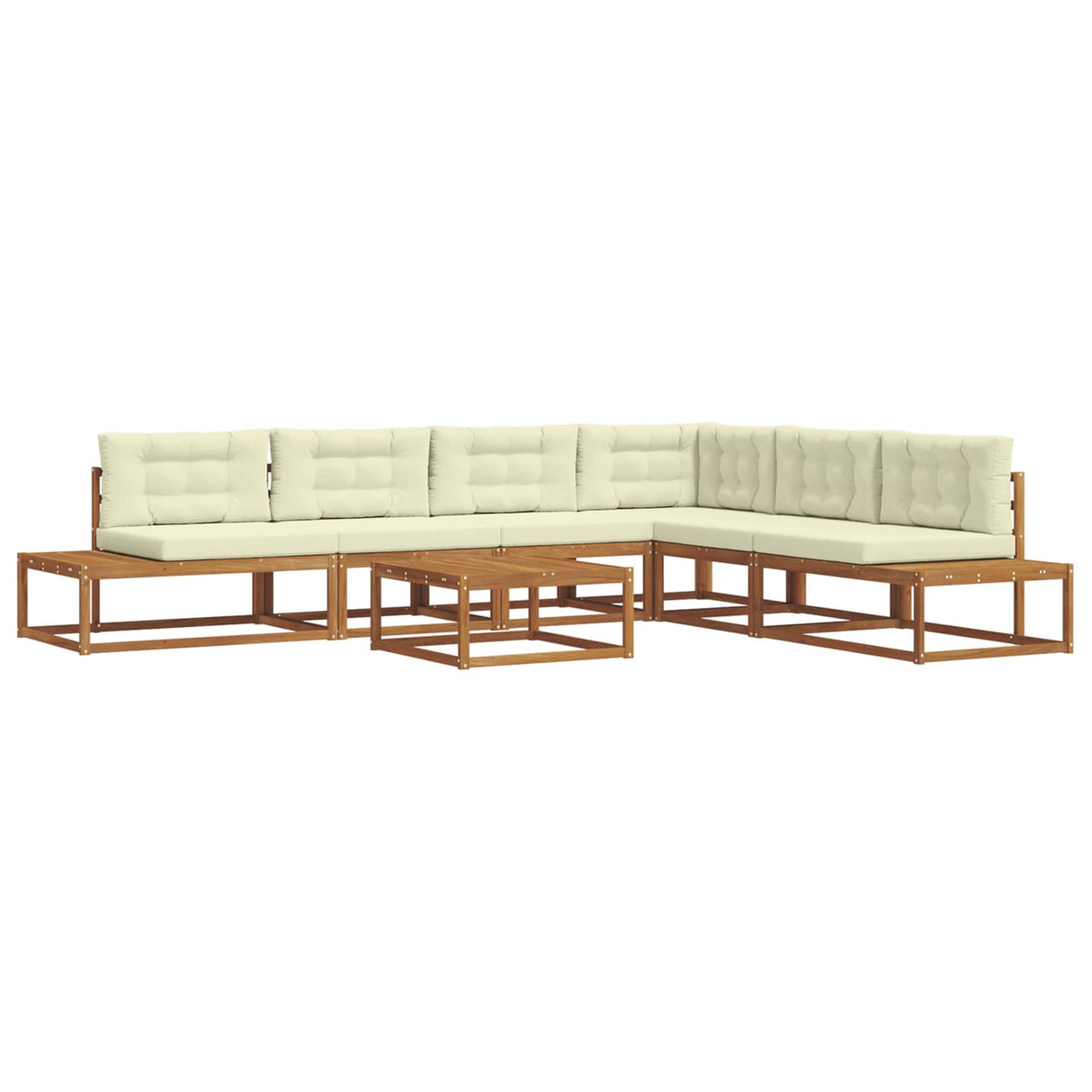 vidaXL Buiten bank set 7 Stuk Naturel Massief Acacia Hout
