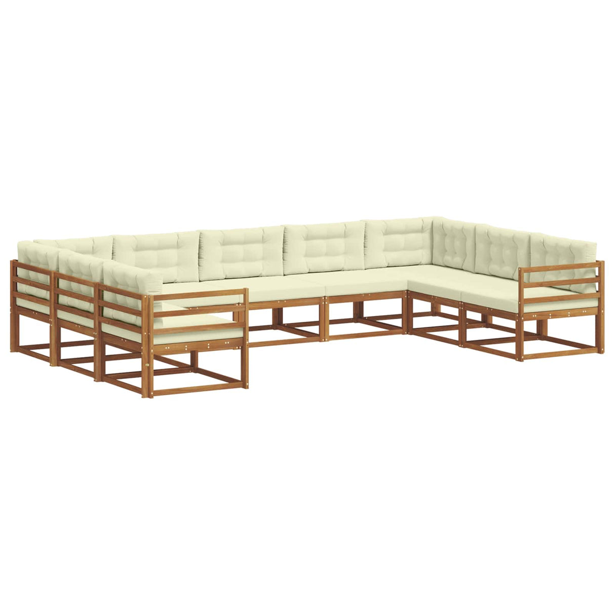 vidaXL Outdoor Sofa Set 9 pcs Natural Solid Acacia Wood