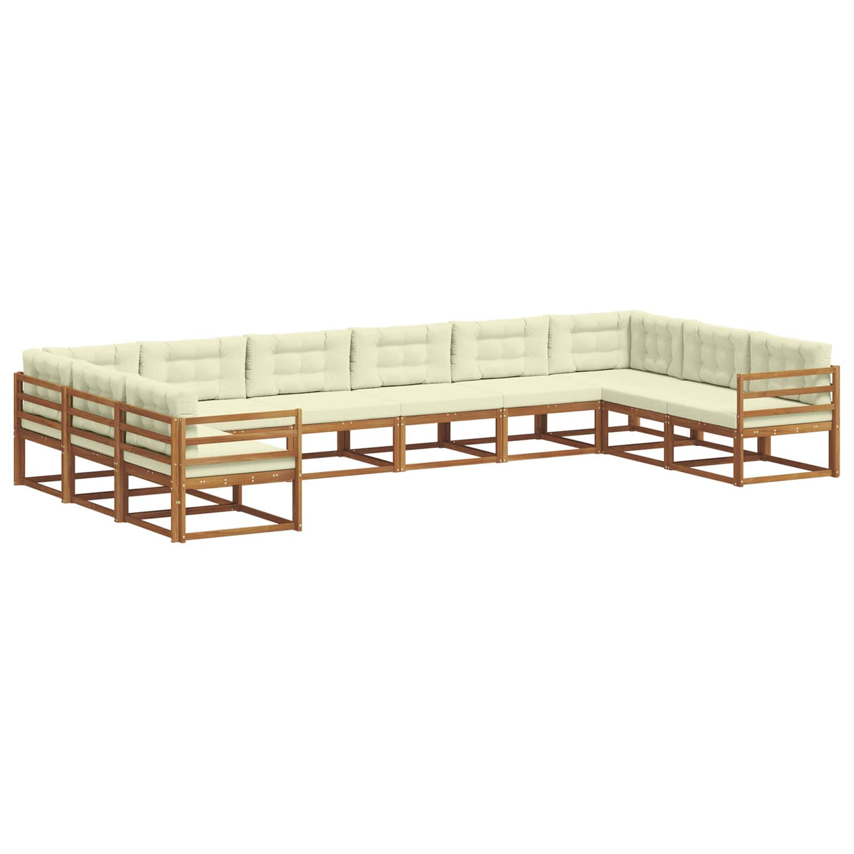vidaXL Buiten bank set 10 pcs Naturel Massief Acacia Hout