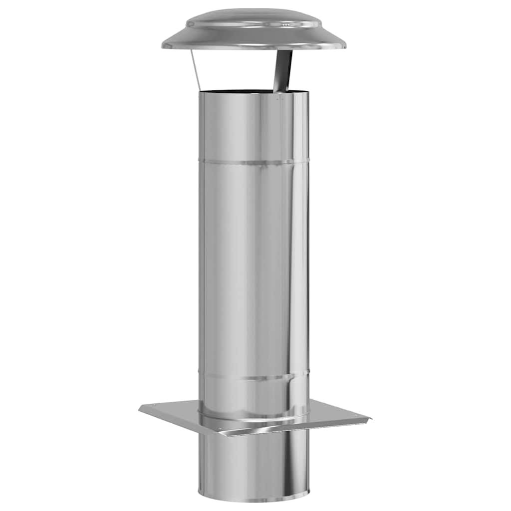 vidaXL Schouw Verlengstuk Zilver 25 x 25 x 65 cm Roestvrij staal