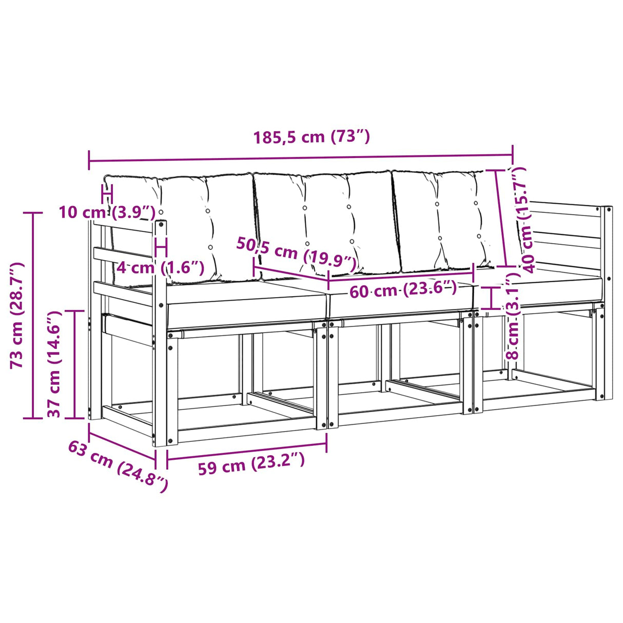 vidaXL Ensemble de banque de construction avec ustensiles 3 pcs Naturel et Crème