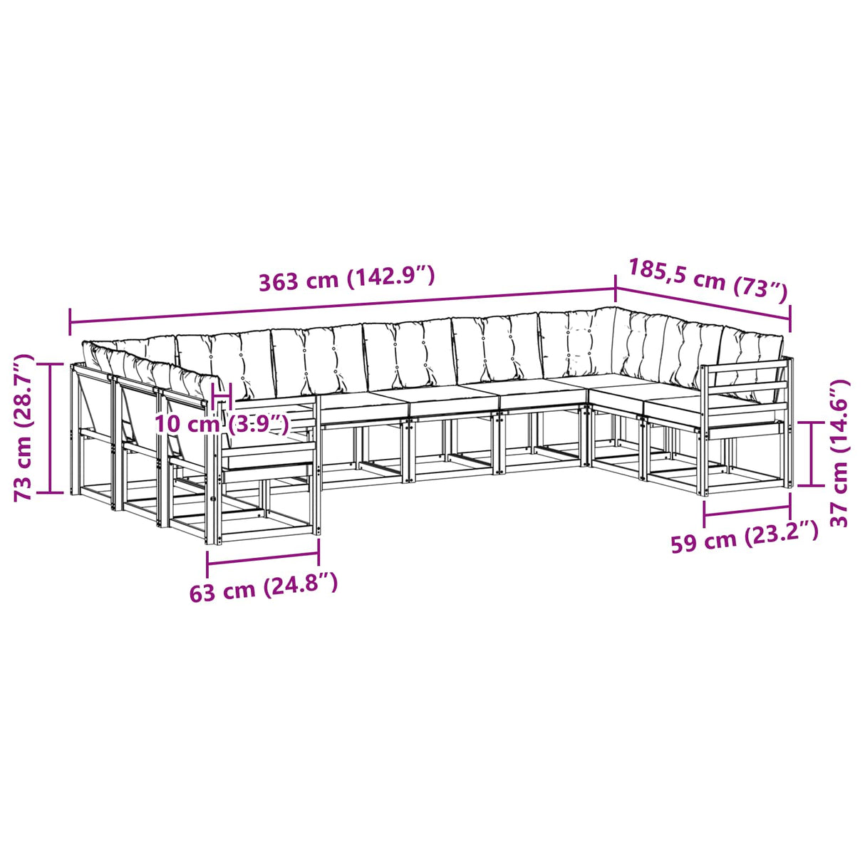 vidaXL Ensemble de banque de construction avec ustensiles 10 pcs Naturel et Crème