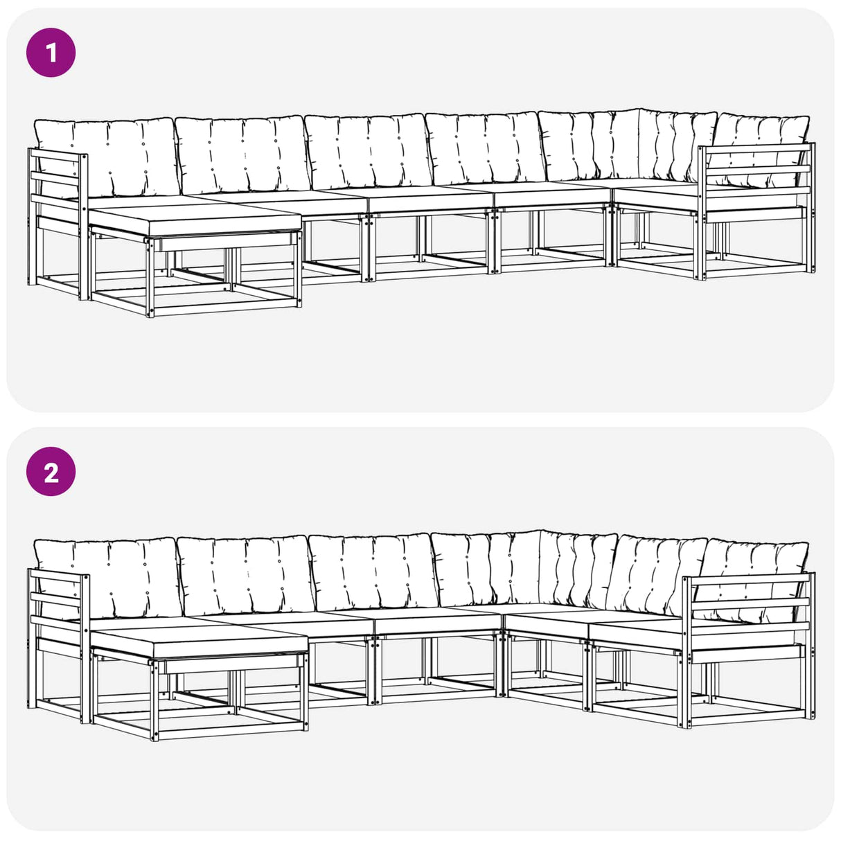 vidaXL Outdoor Sofa Set 21 pcs Natural and Cream Solid Acacia Wood