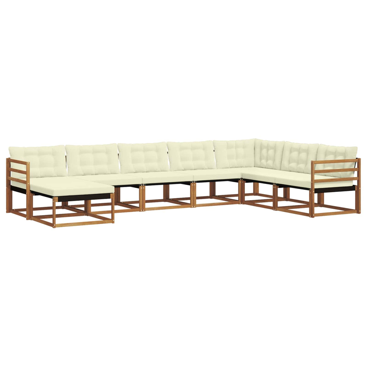 vidaXL Outdoor Sofa Set 24 pcs Natural and Cream Solid Acacia Wood
