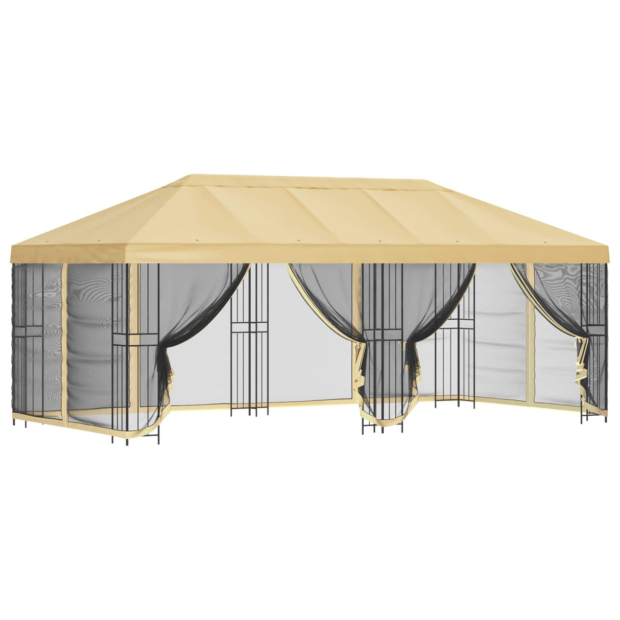 vidaXL Paviljoen met zijwanden 6 x 3 m Beige Polyester en Staal 190