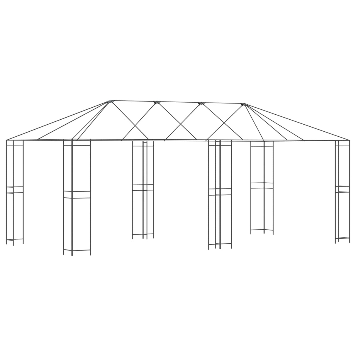 vidaXL Gazebo Frame 6 x 3 m Zwart Staal