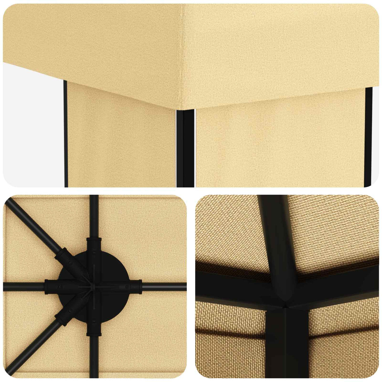 vidaXL Tuinpaviljoen 6 x 3 m Beige Polyester en Staal 190