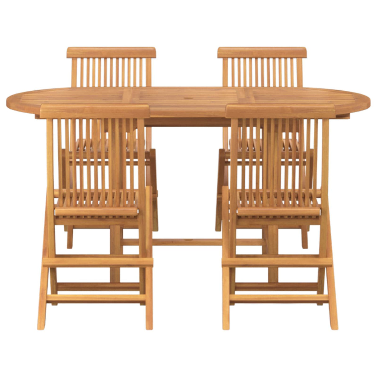 vidaXL Tuin Eettafel Set 5 pcs Bruin Massief Teakhout