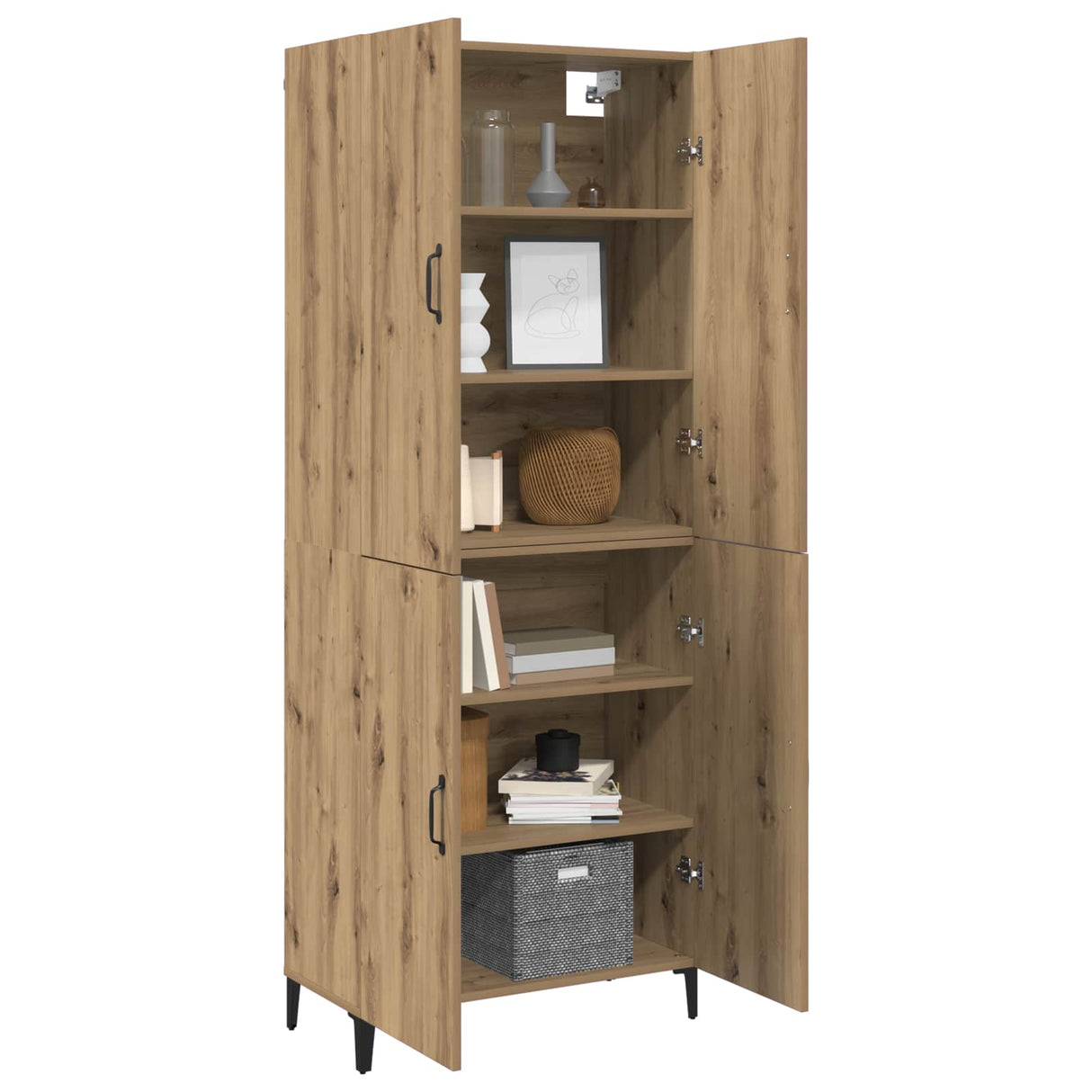vidaXL Highboard 2 pcs Oud hout Bewerkt hout