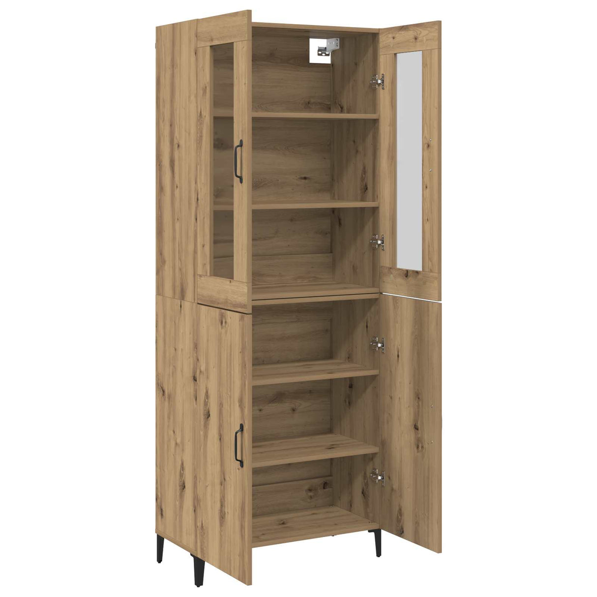 vidaXL Highboard 2 pcs Oud hout Bewerkt hout