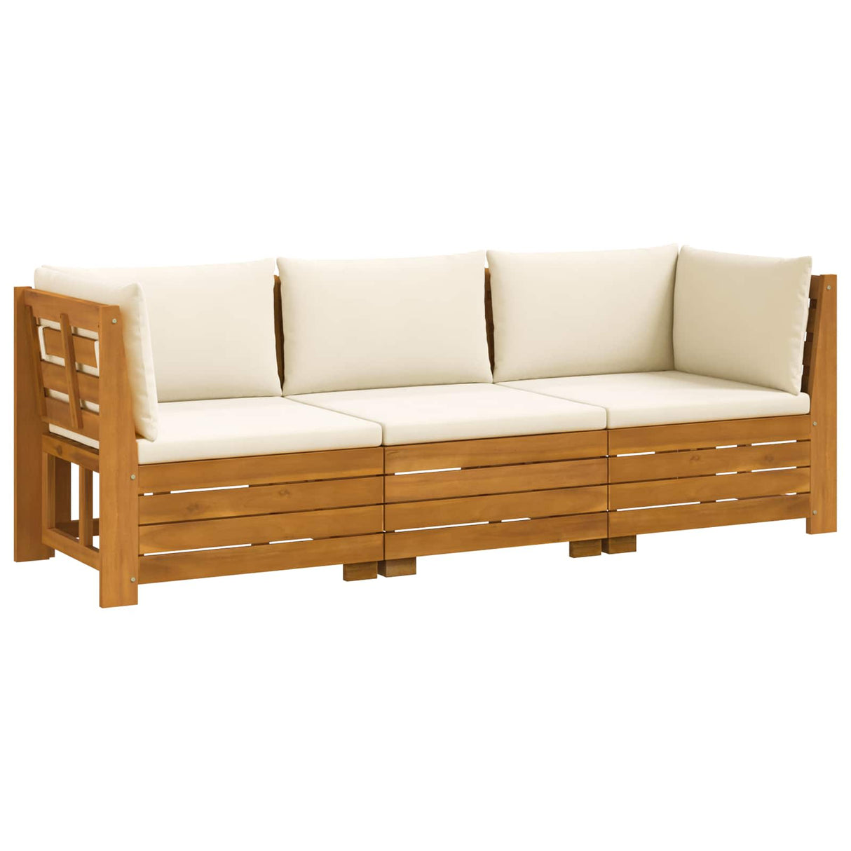 vidaXL Outdoor bench set with cushions 2 Pieces Brown Solid Acacia Wood
