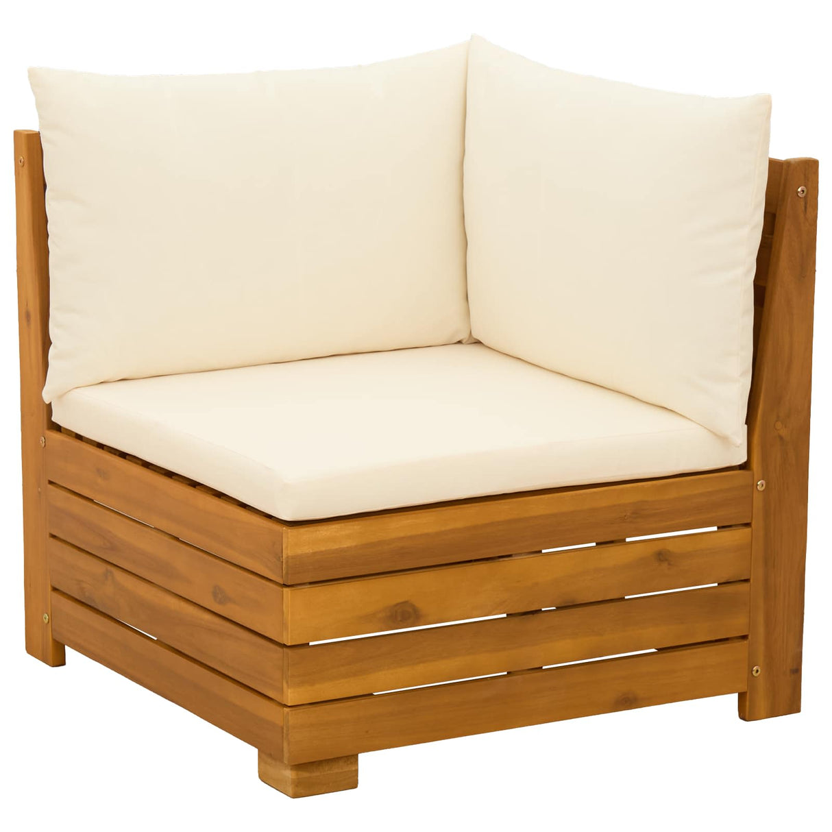 vidaXL Outdoor bench set with cushions 2 Pieces Brown Solid Acacia Wood