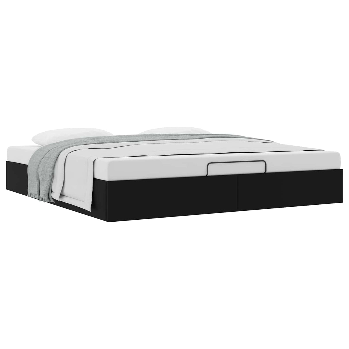 vidaXL Ottoman Bedframe Zwart King size Kunstleer