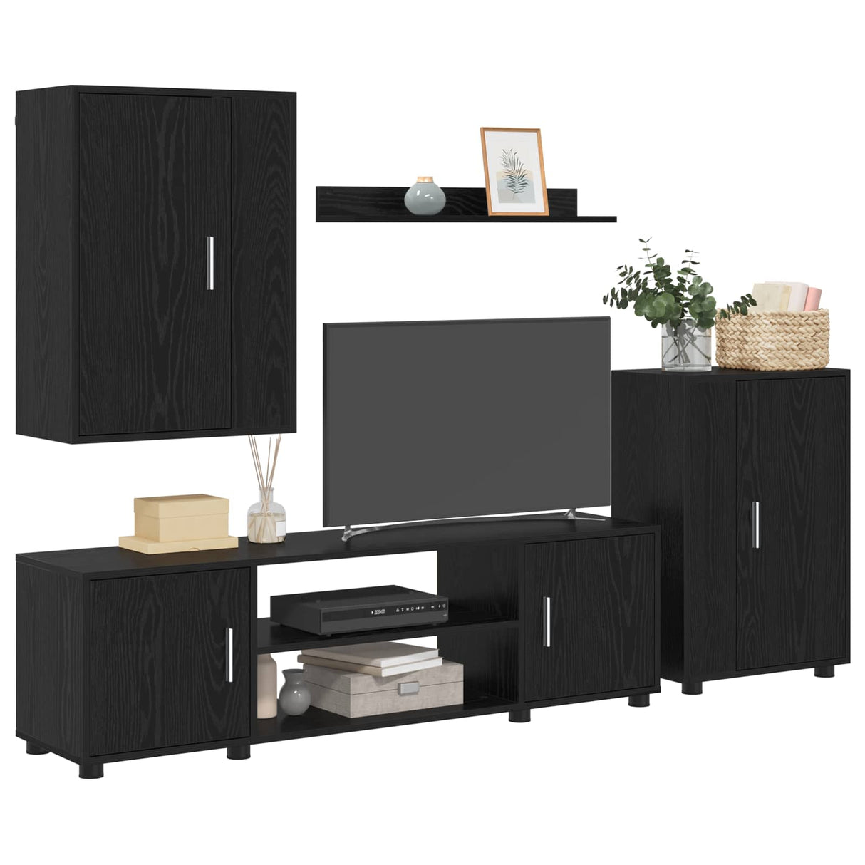 vidaXL Tv-meubelset Wandgemonteerd 4 pcs Wit Bewerkt hout