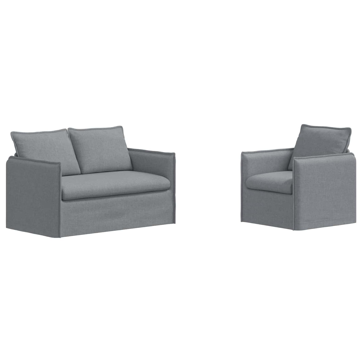 vidaXL Bank 2 pcs Lichtgrijs 136 x 82 x 85 cm Stof