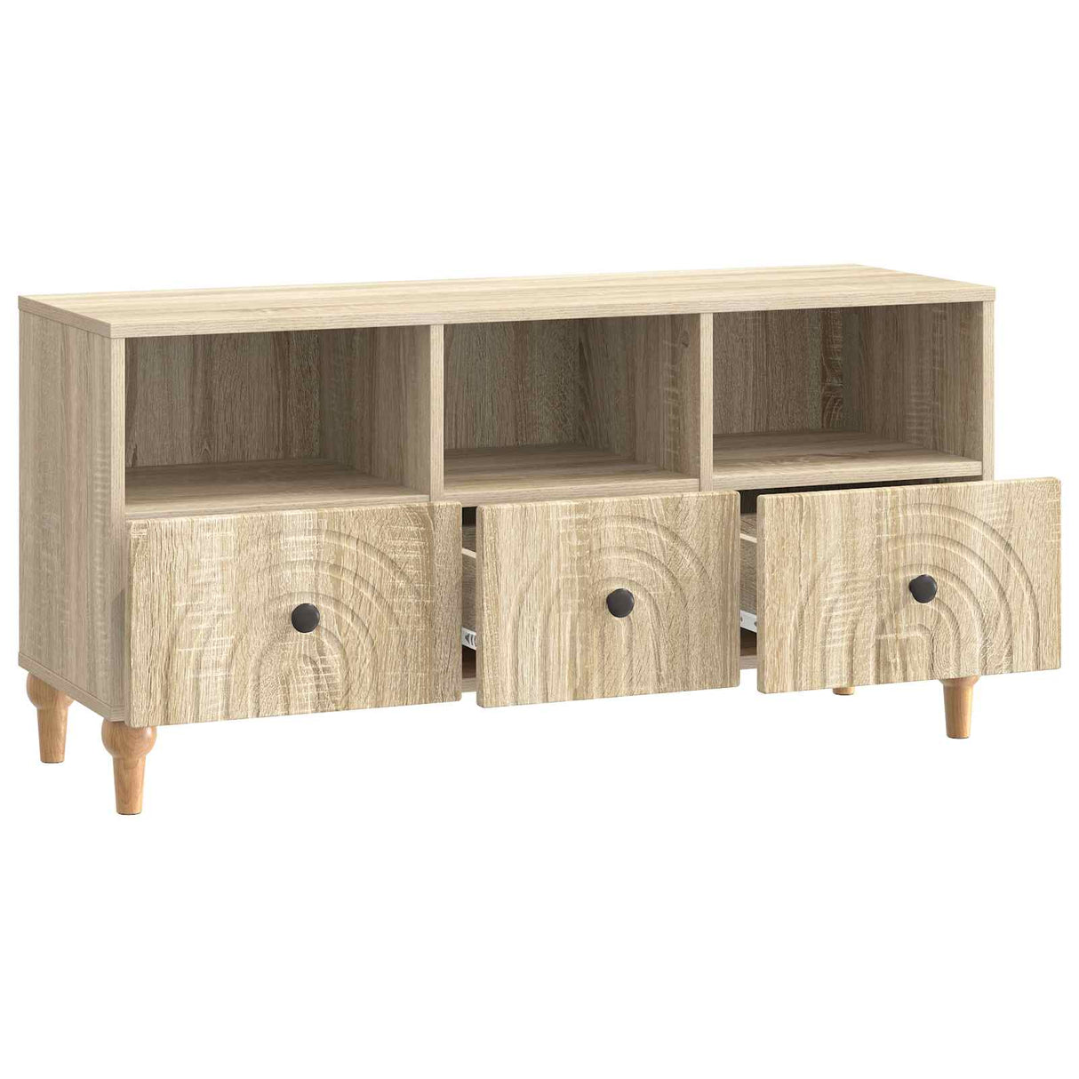 vidaXL TV Cabinet Black 102 x 34.5 x 50 cm Engineered Wood