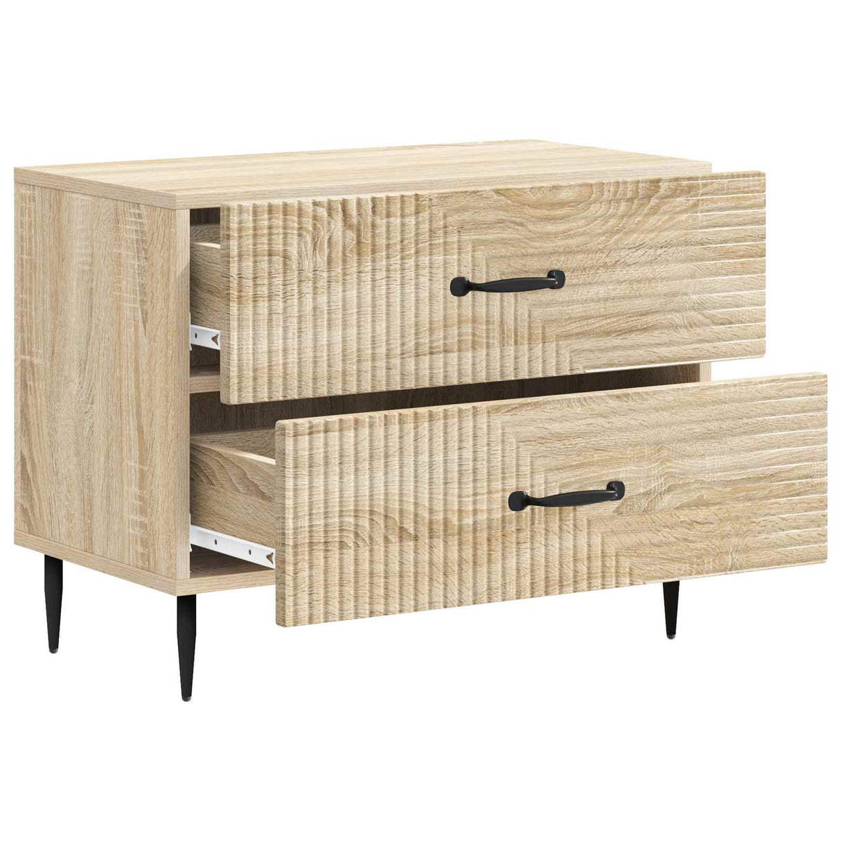 vidaXL Nachtkastje met lade Zwart 62 x 34,5 x 47,5 cm Bewerkt hout
