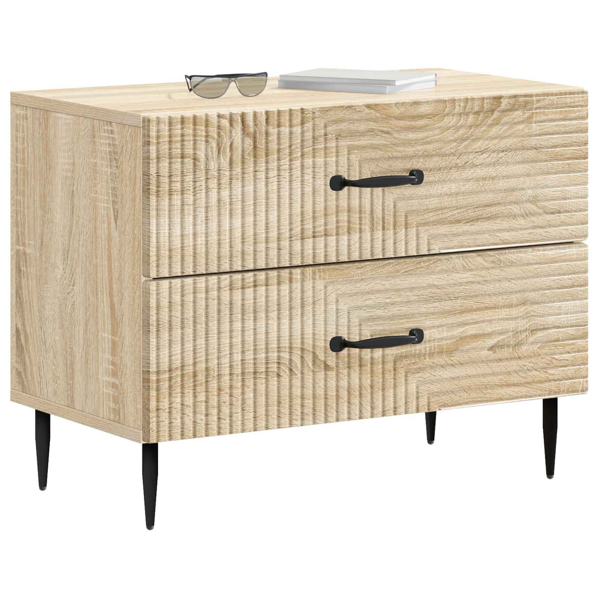 vidaXL Nachtkastje met lade Zwart 62 x 34,5 x 47,5 cm Bewerkt hout