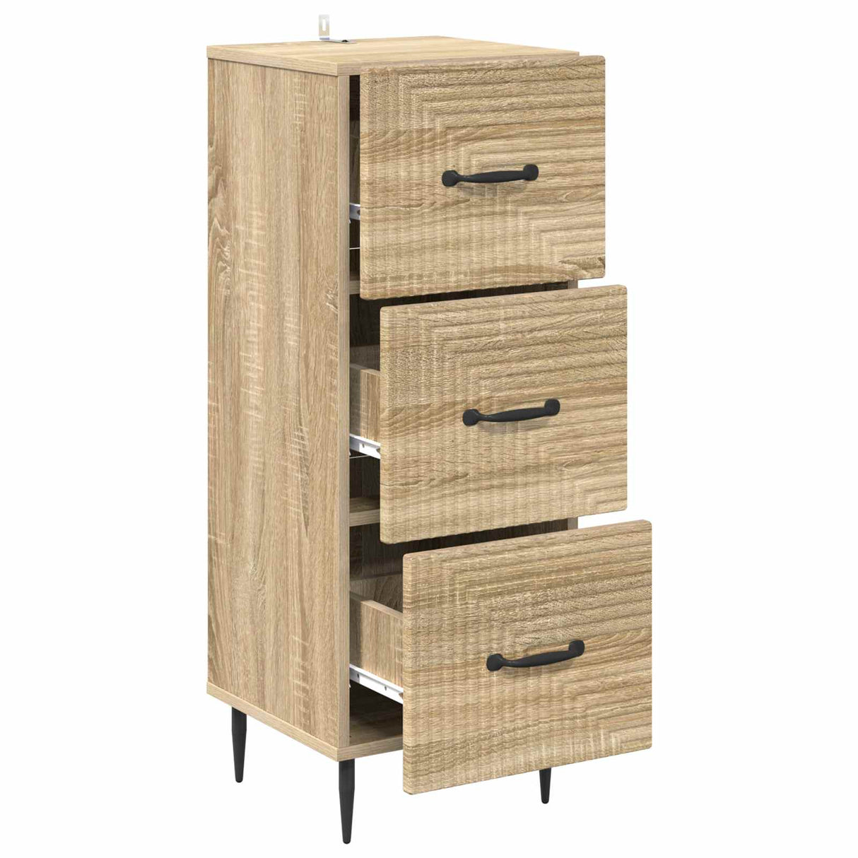 vidaXL Ladekast Zwart 33 x 34,5 x 89,5 cm Bewerkt hout