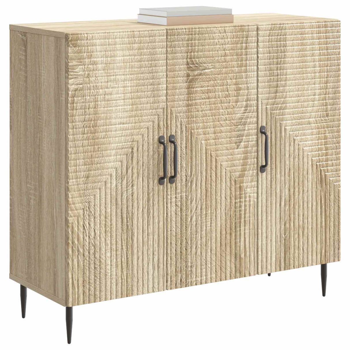 vidaXL Dressoir Zwart 89 x 34,5 x 80 cm Bewerkt hout