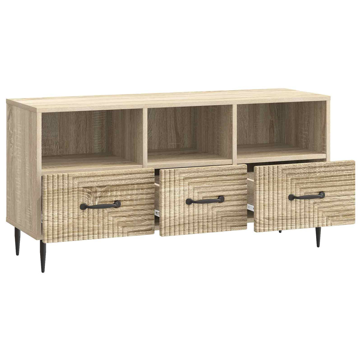vidaXL TV Kast met lade Zwart 102 x 34,5 x 50 cm Bewerkt hout