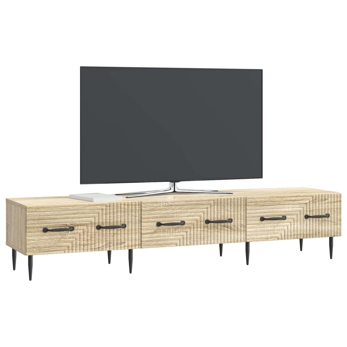 vidaXL TV Kast met lade Zwart 147 x 34,5 x 30 cm Bewerkt hout