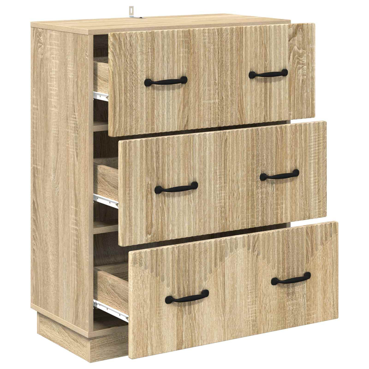 vidaXL Ladekast Zwart 66 x 34,5 x 87 cm Bewerkt hout