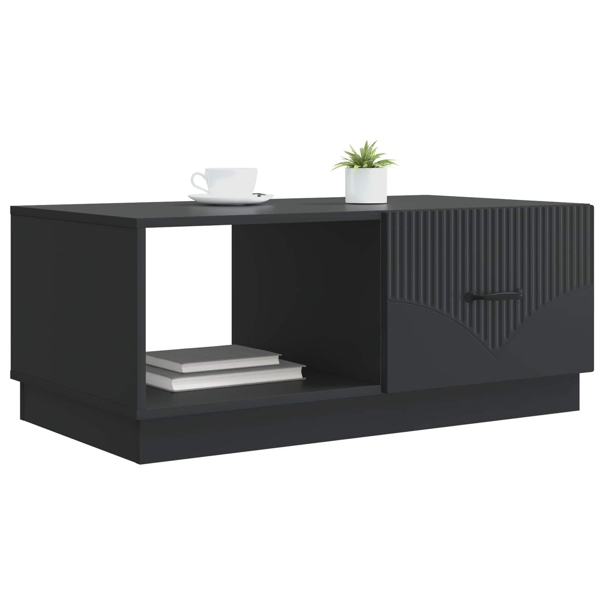 vidaXL Coffee table Black 90x50x37 cm Engineered wood