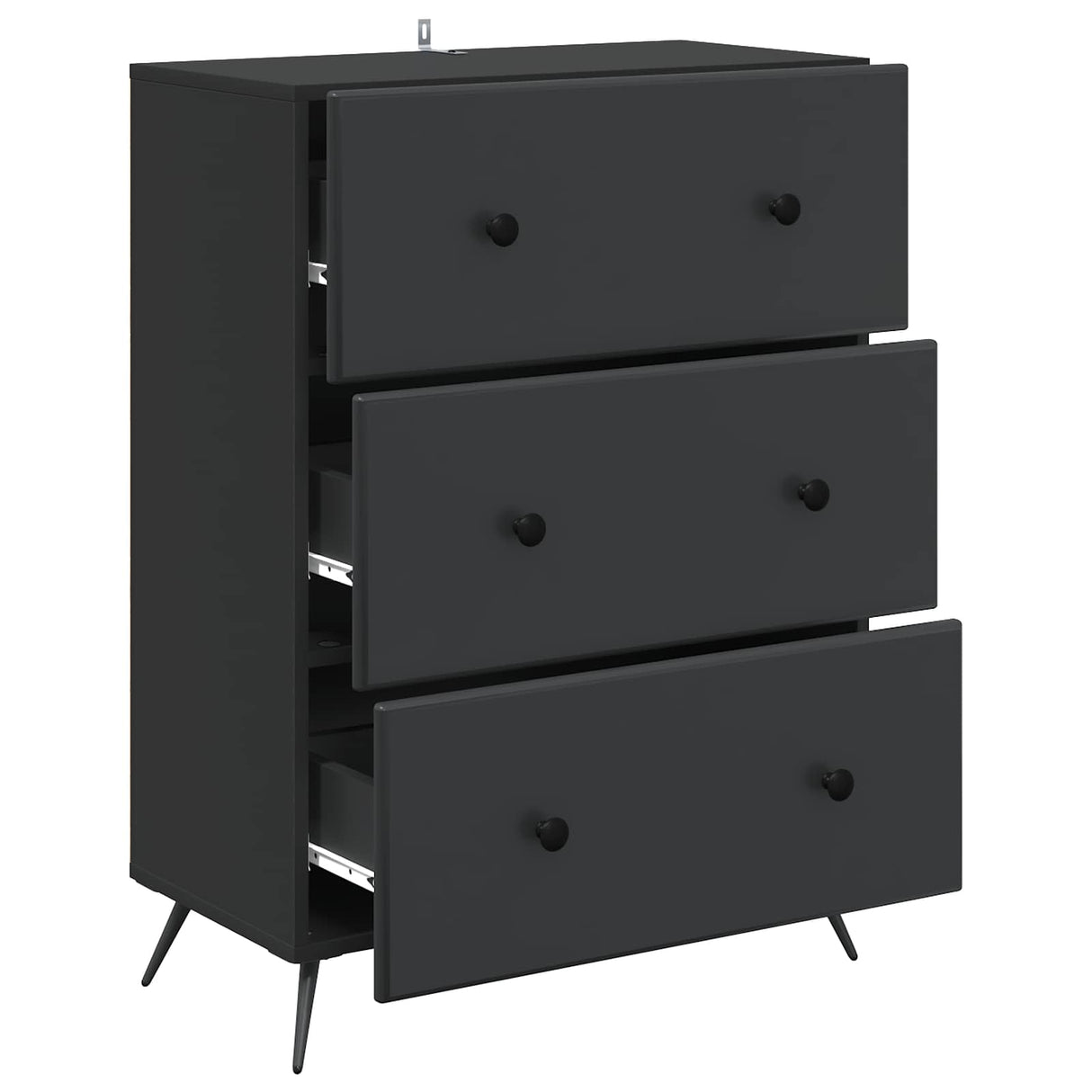 vidaXL Ladekast Zwart 66 x 34,5 x 90 cm Bewerkt hout