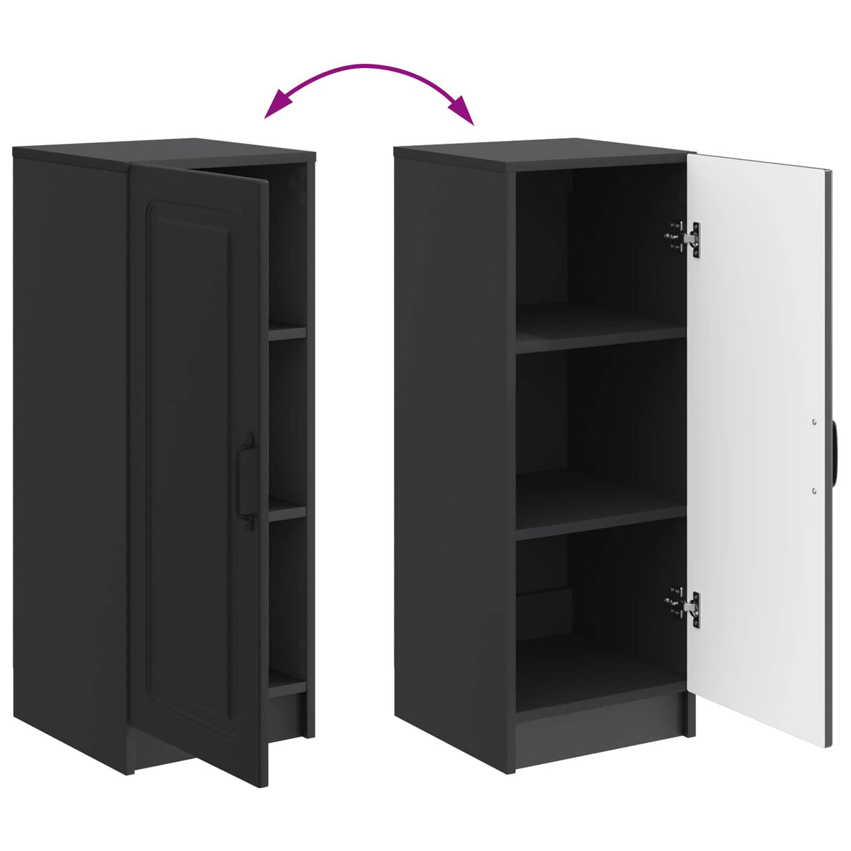 vidaXL Dressoir Zwart 33 x 34,5 x 87 cm Bewerkt hout