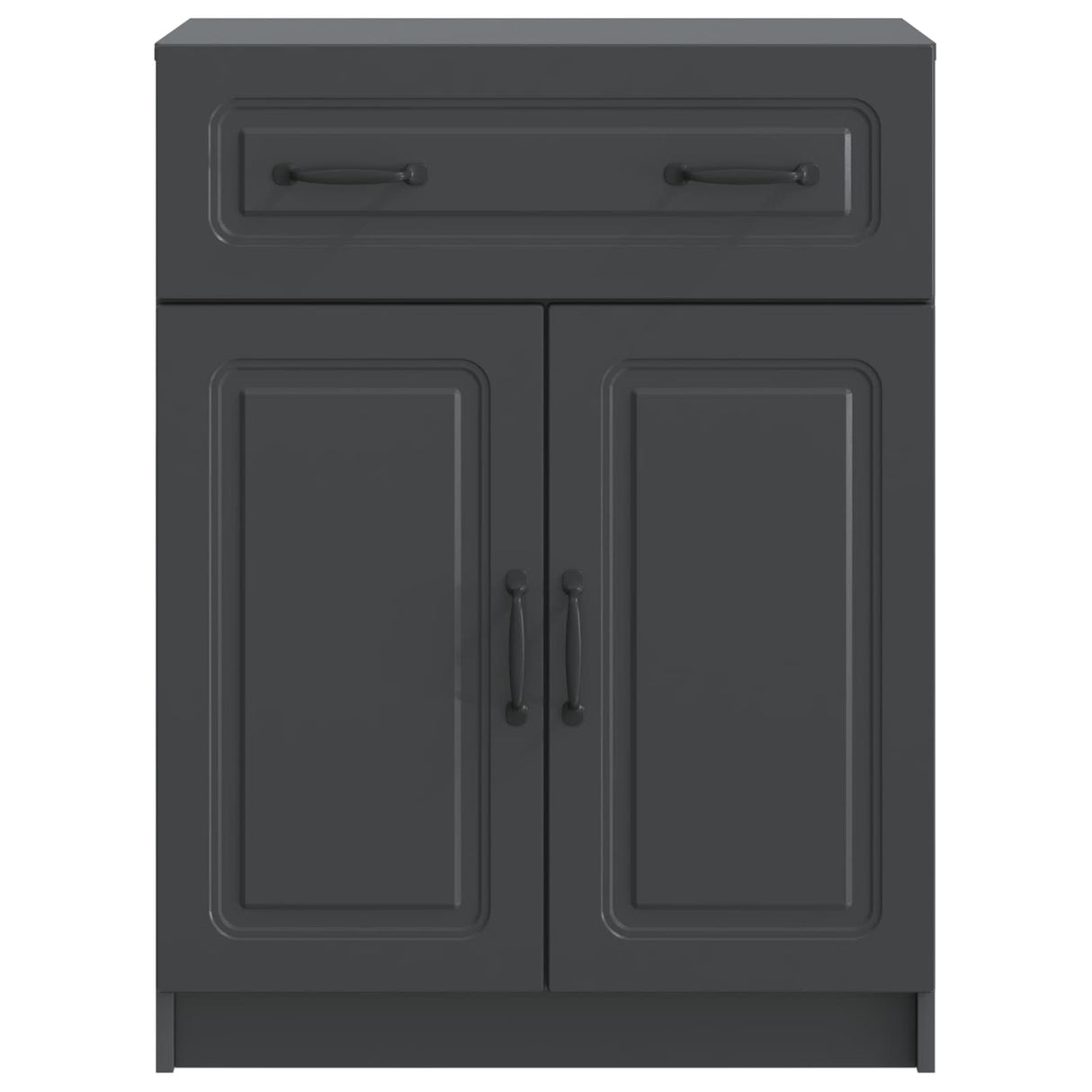 vidaXL Dressoir met lade Zwart 66 x 34,5 x 87 cm Bewerkt hout