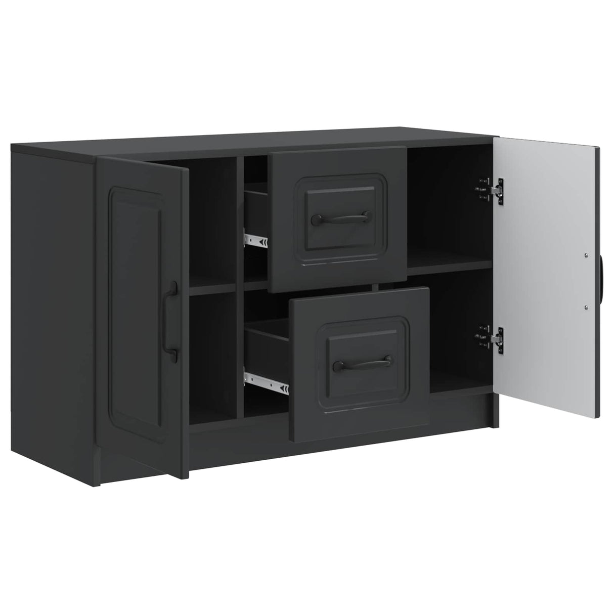 vidaXL Sideboard with Drawer Black 89x34.5x57 cm Engineered Wood