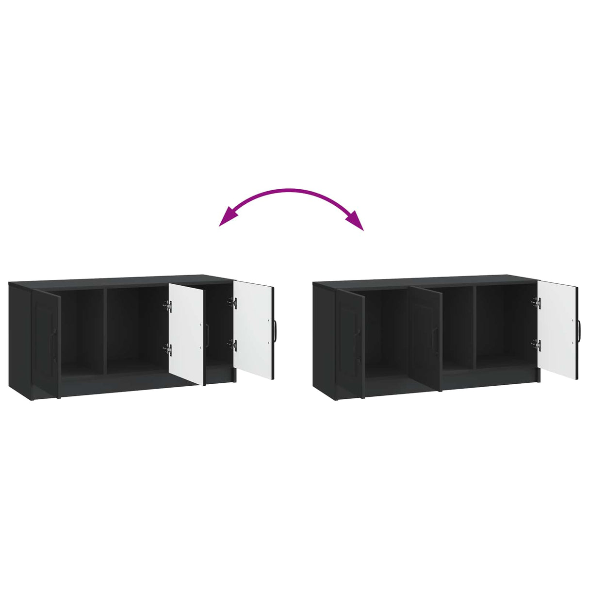 vidaXL TV Kast Zwart 99 x 34,5 x 47 cm Bewerkt hout