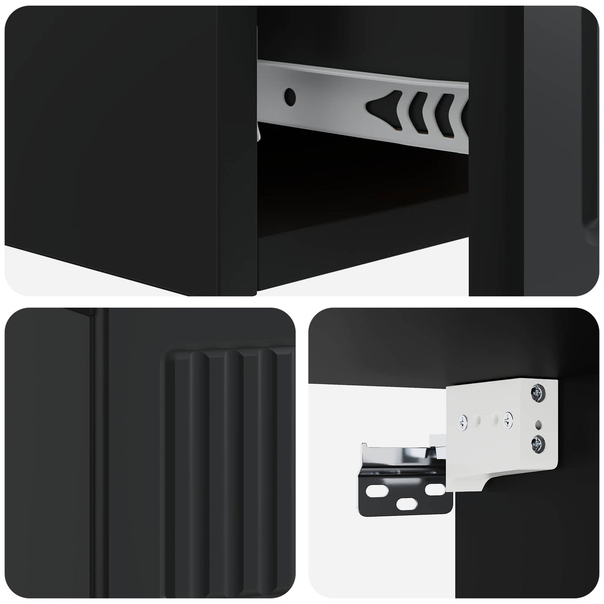 vidaXL Wall-Mounted Side Table Black 59x34.5x17 cm Engineered Wood