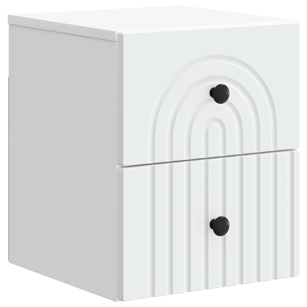 vidaXL Muurbevestigde Nachttafel met lade 2 pcs Wit 33 x 34,5 x 40 cm