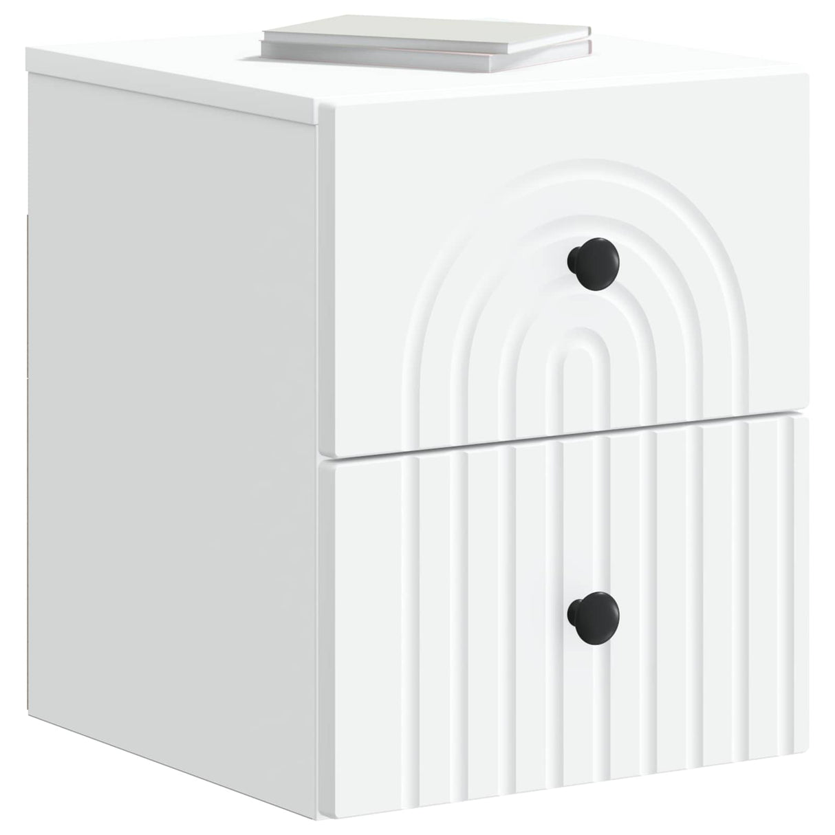 vidaXL Muurbevestigde Nachttafel met lade 2 pcs Wit 33 x 34,5 x 40 cm
